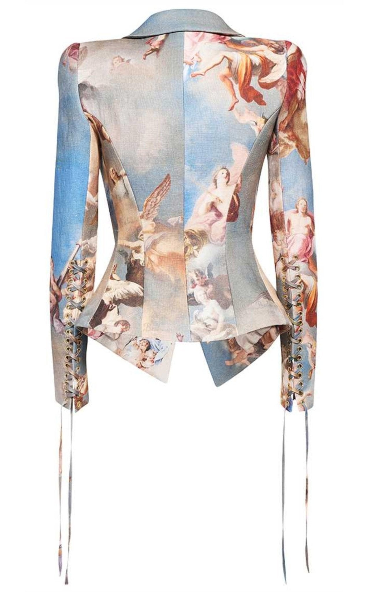 Balmain Sky Printed Canvas Jacket - Runway Catalog
