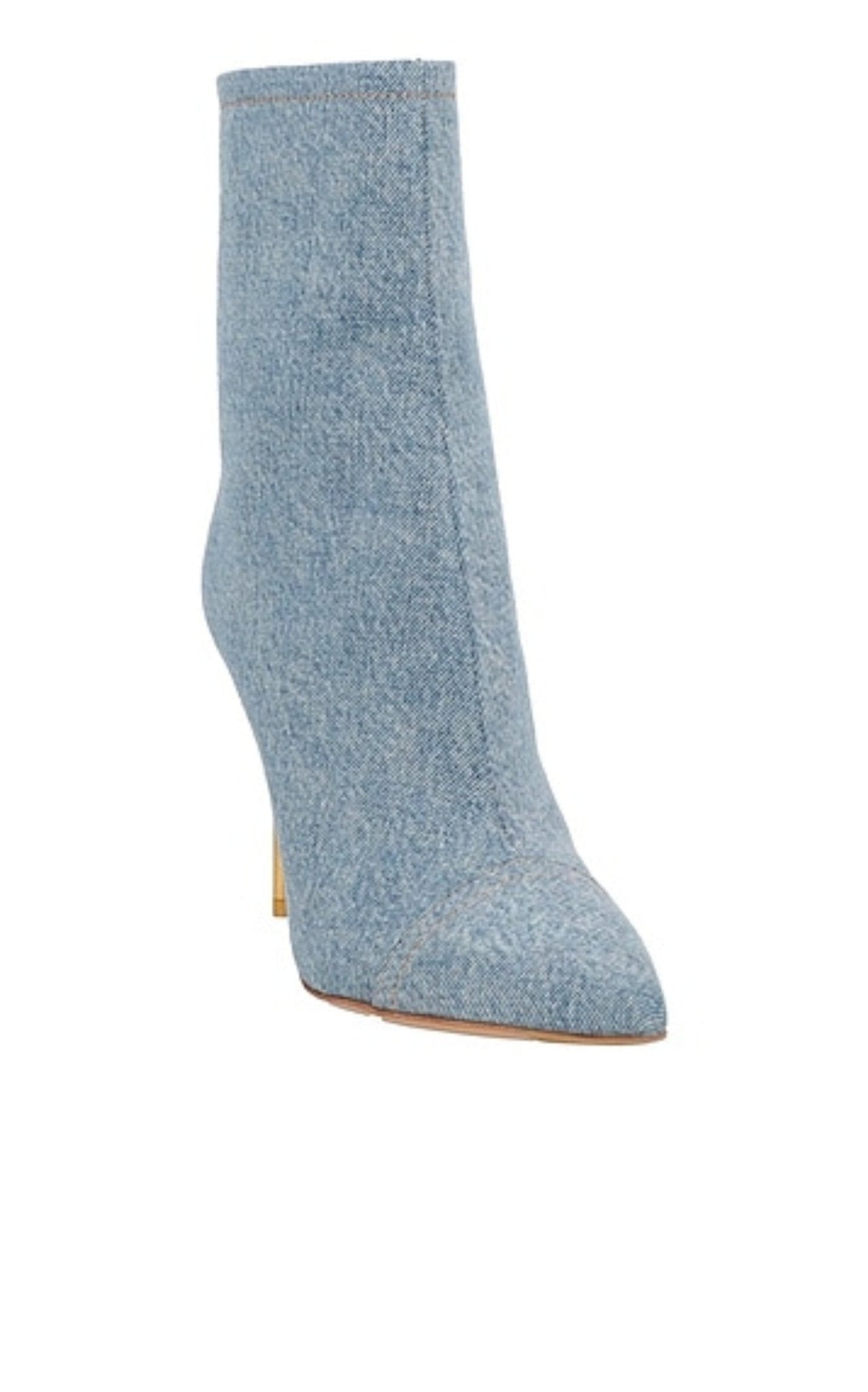 Balmain Skye Denim Ankle Boots - Runway Catalog