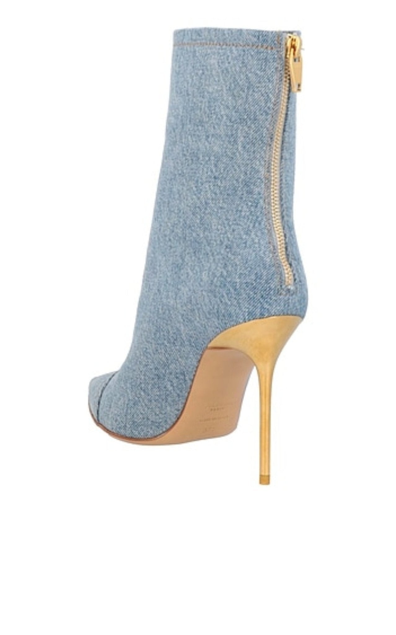 Balmain Skye Denim Ankle Boots - Runway Catalog