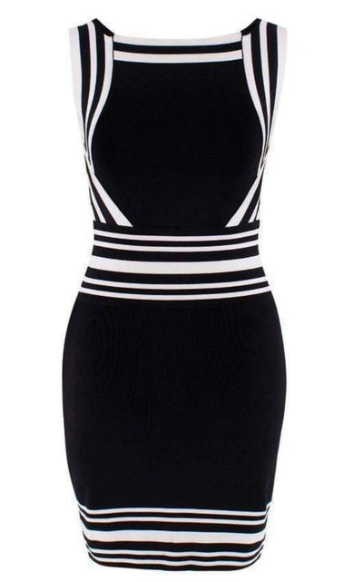 Balmain Square - neck Stripe - trim Knit Dress - Runway Catalog