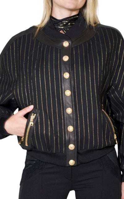 Striped Cotton Teddy Jacket Balmain