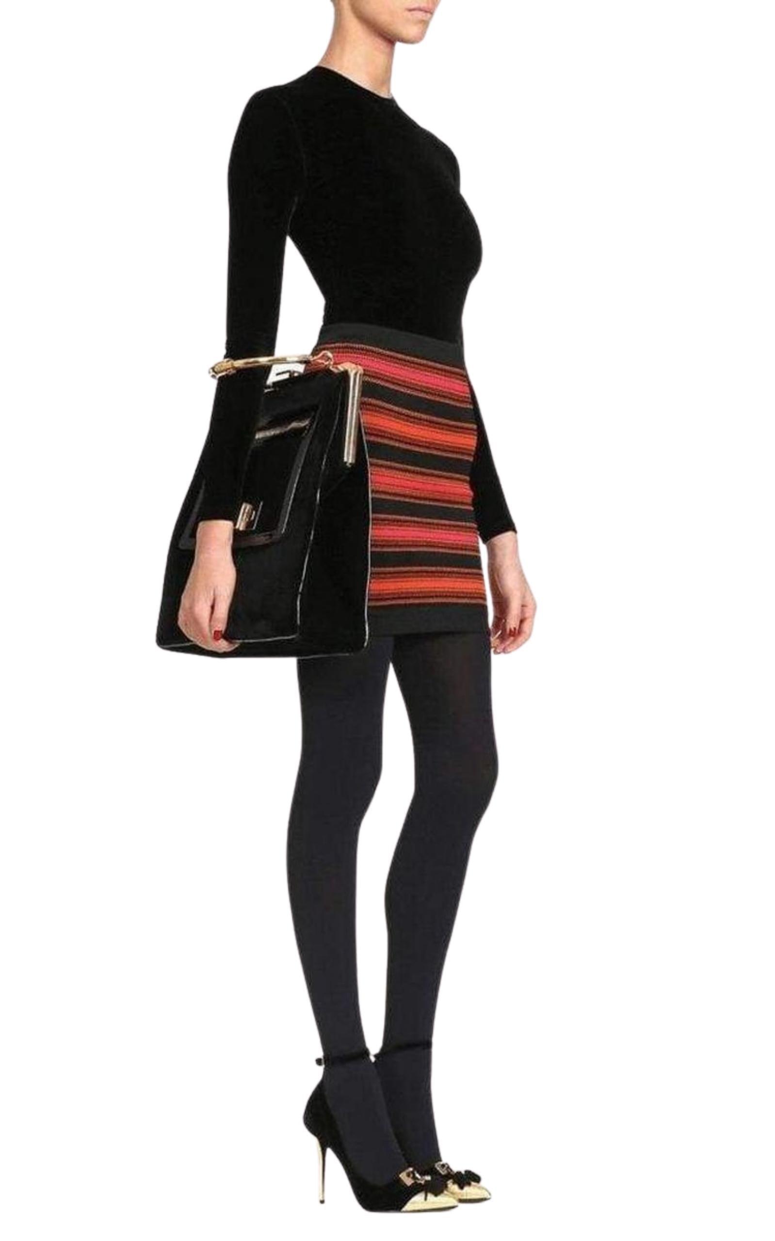 Striped Stretch-Knit Mini Skirt Balmain