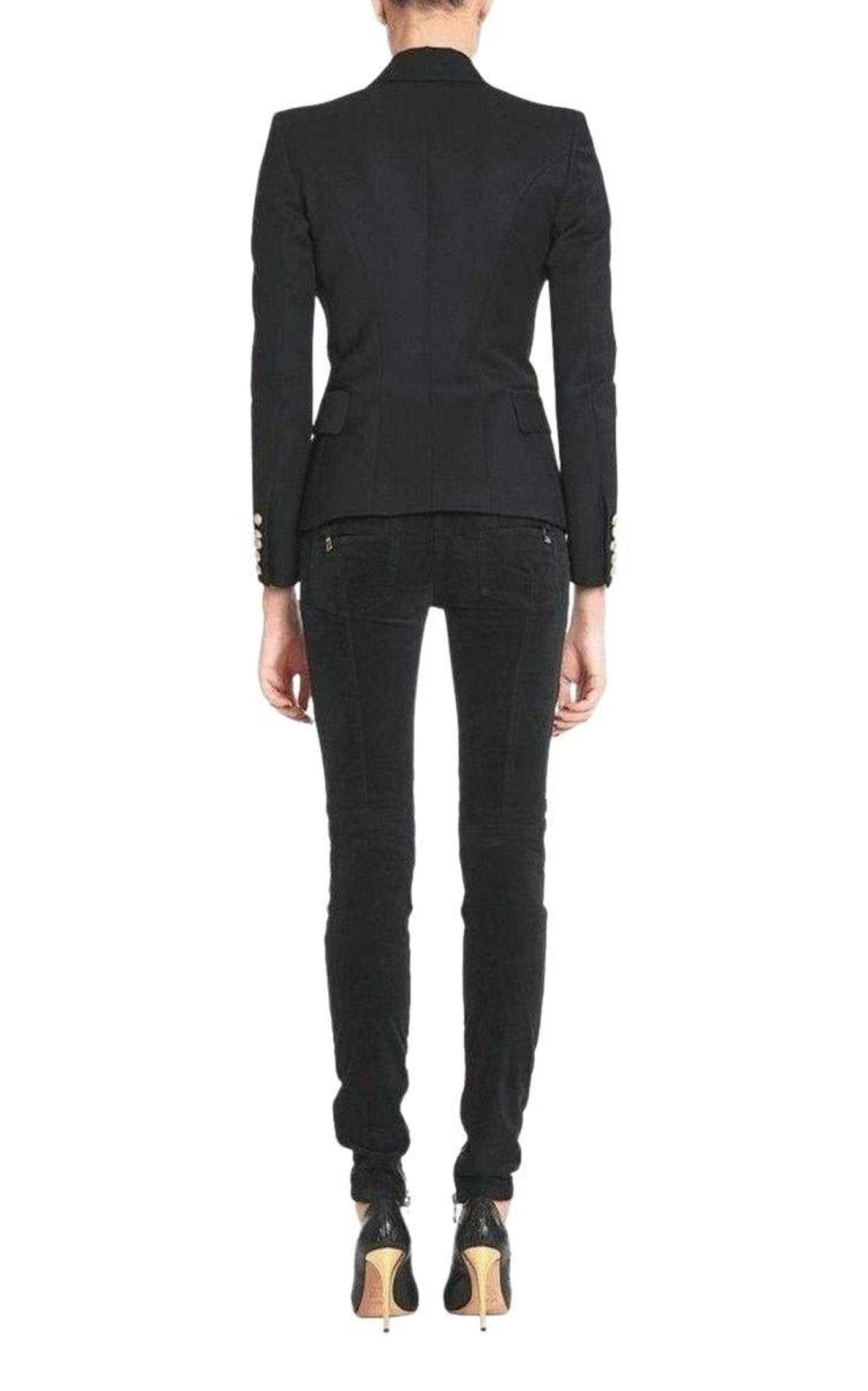 Balmain Velvet Biker Jeans - Runway Catalog
