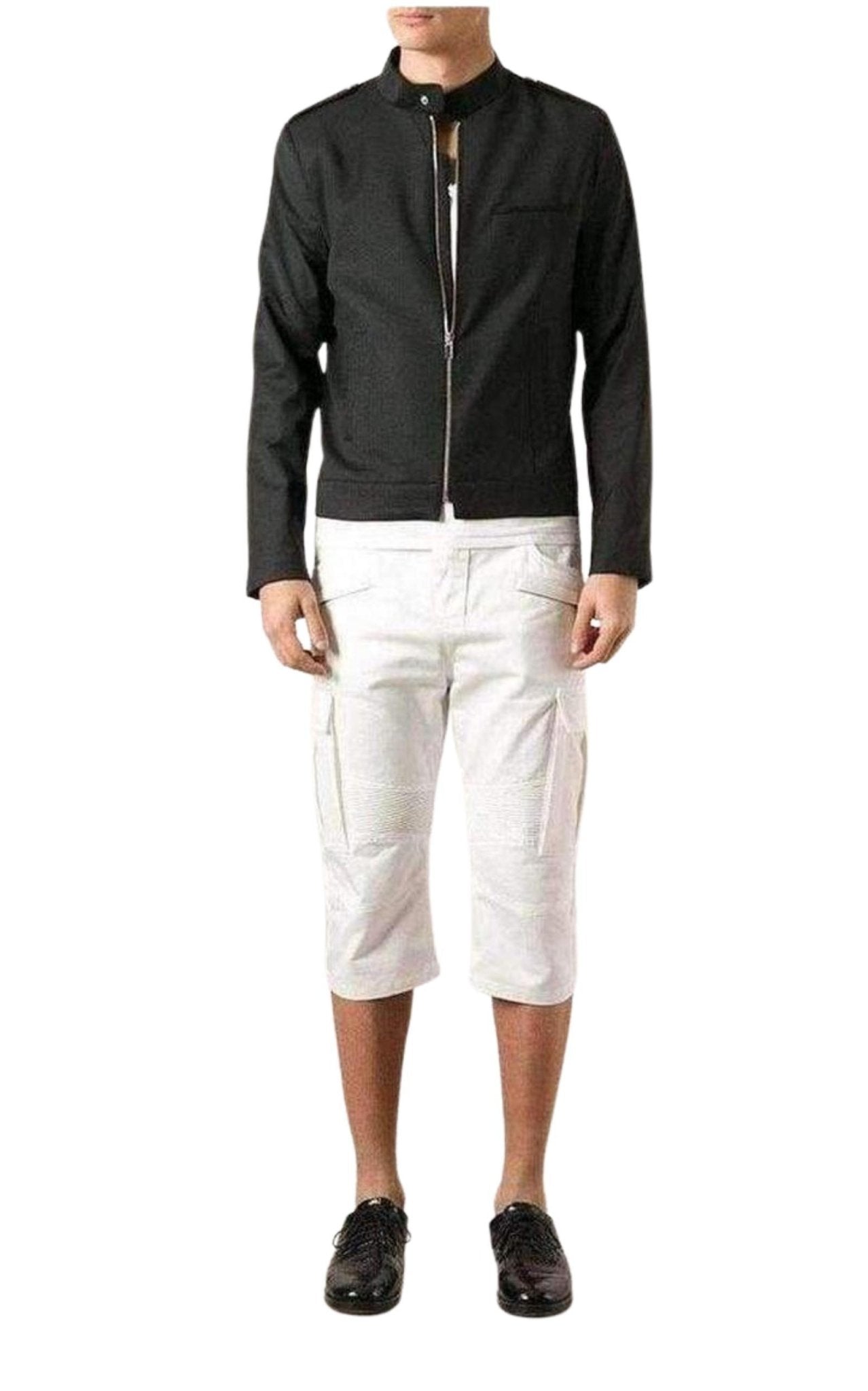 Balmain White Cotton Cargo Biker Shorts - Runway Catalog