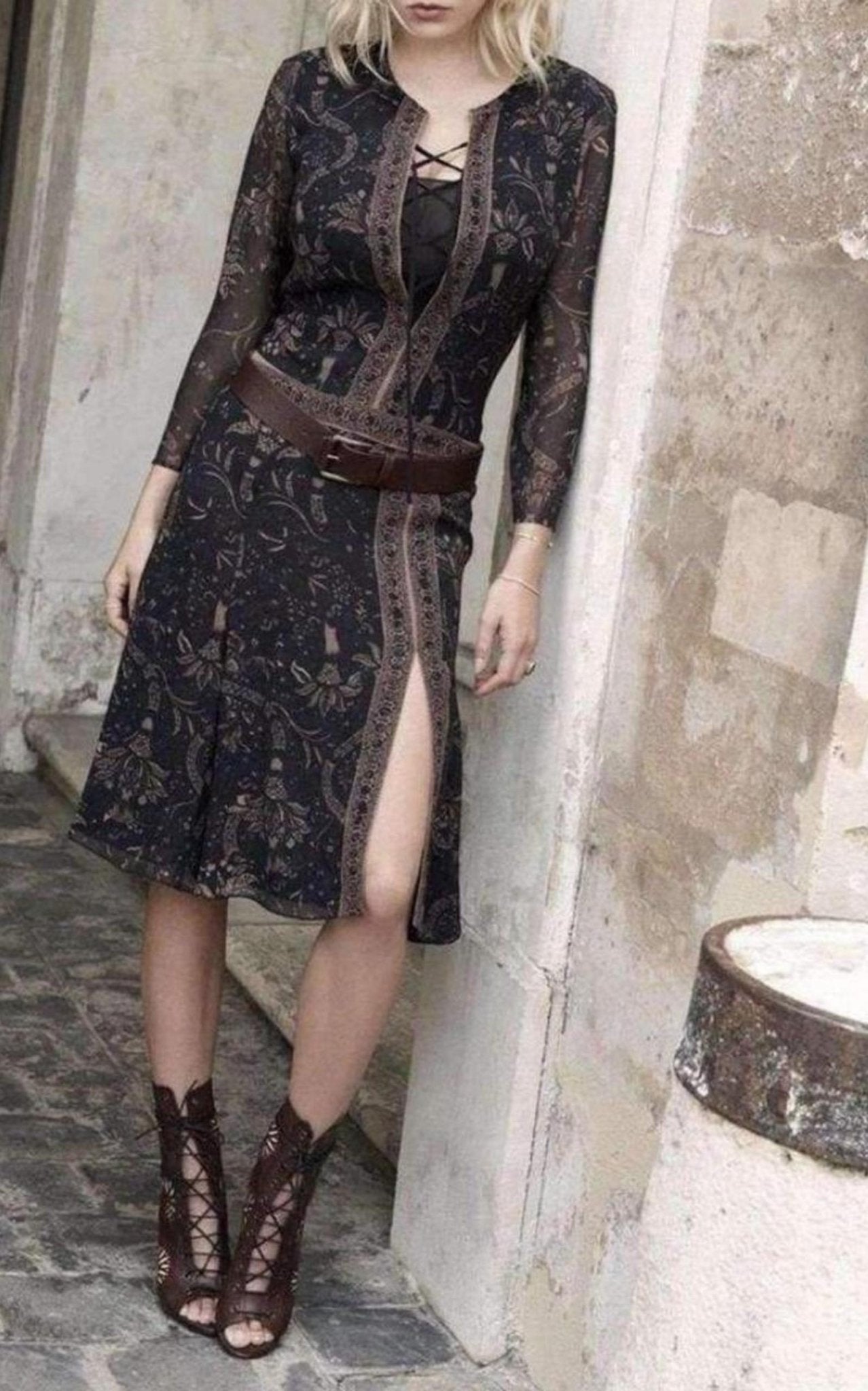 Barbara Bui Floral Paisley Print Silk Midi Dress - Runway Catalog