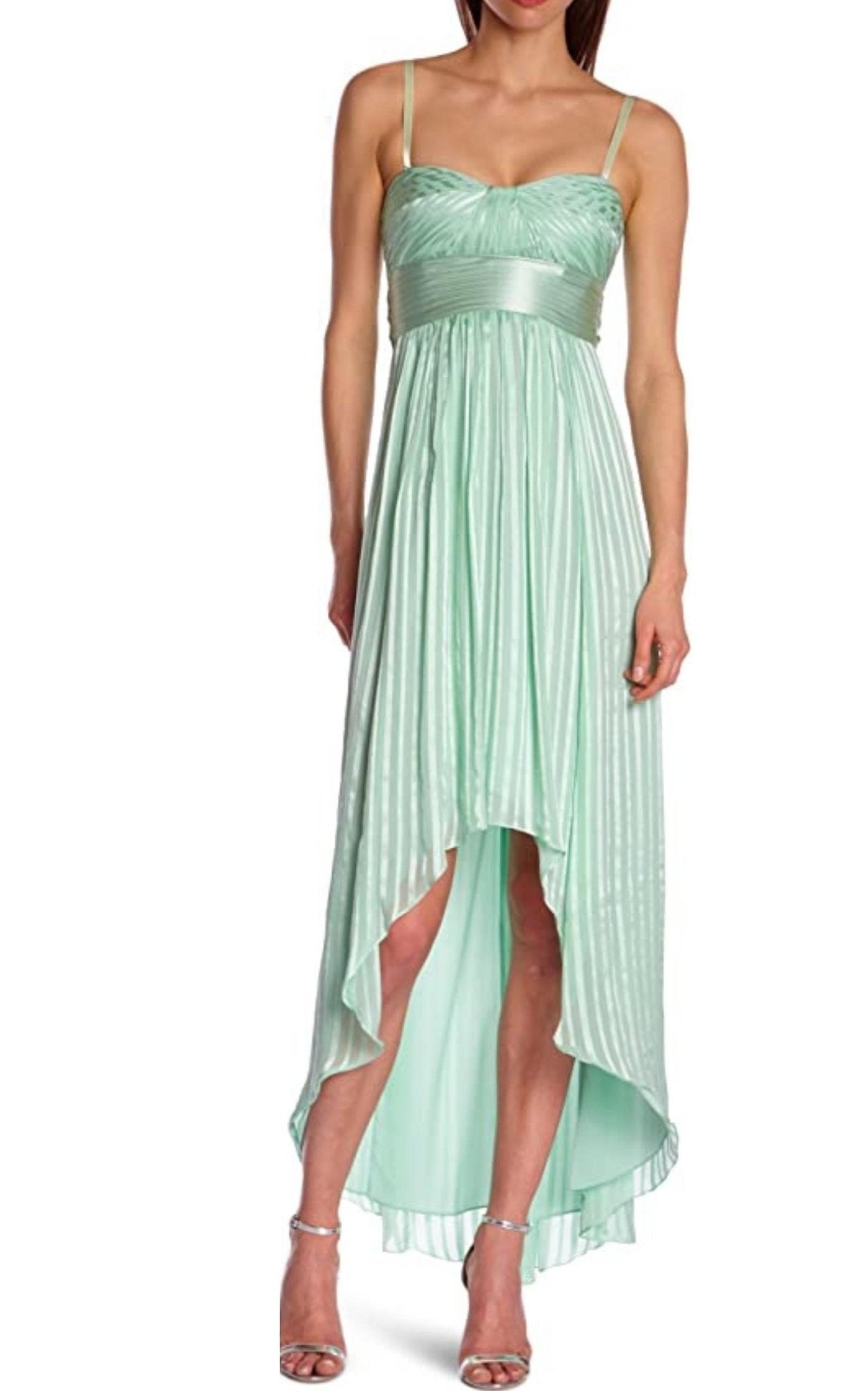 BCBGMAXAZRIA Alicia Silk Opaline Green Charmeuse Gown - Runway Catalog
