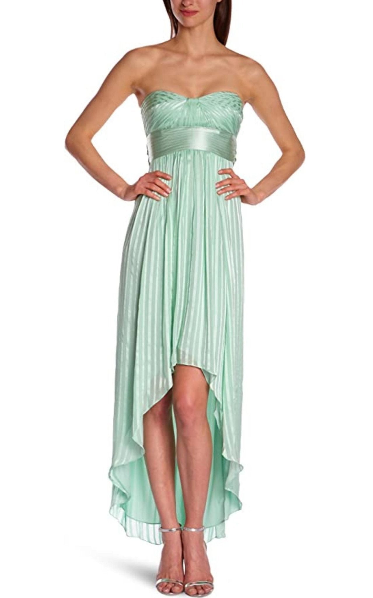 BCBGMAXAZRIA Alicia Silk Opaline Green Charmeuse Gown - Runway Catalog
