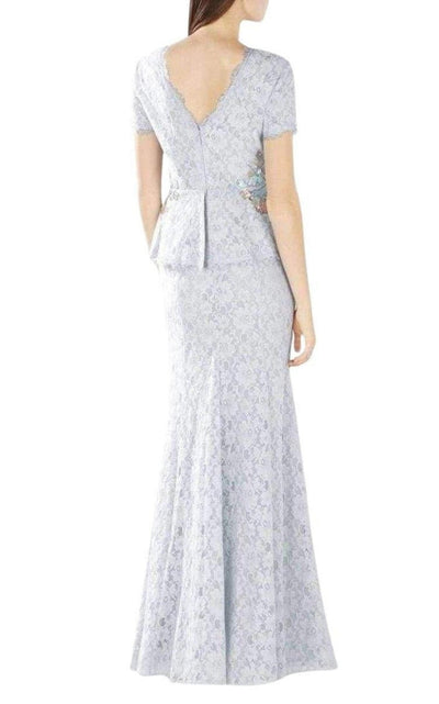 BCBGMAXAZRIA Anaya Lace Peplum Sequin Detail Gown - Runway Catalog