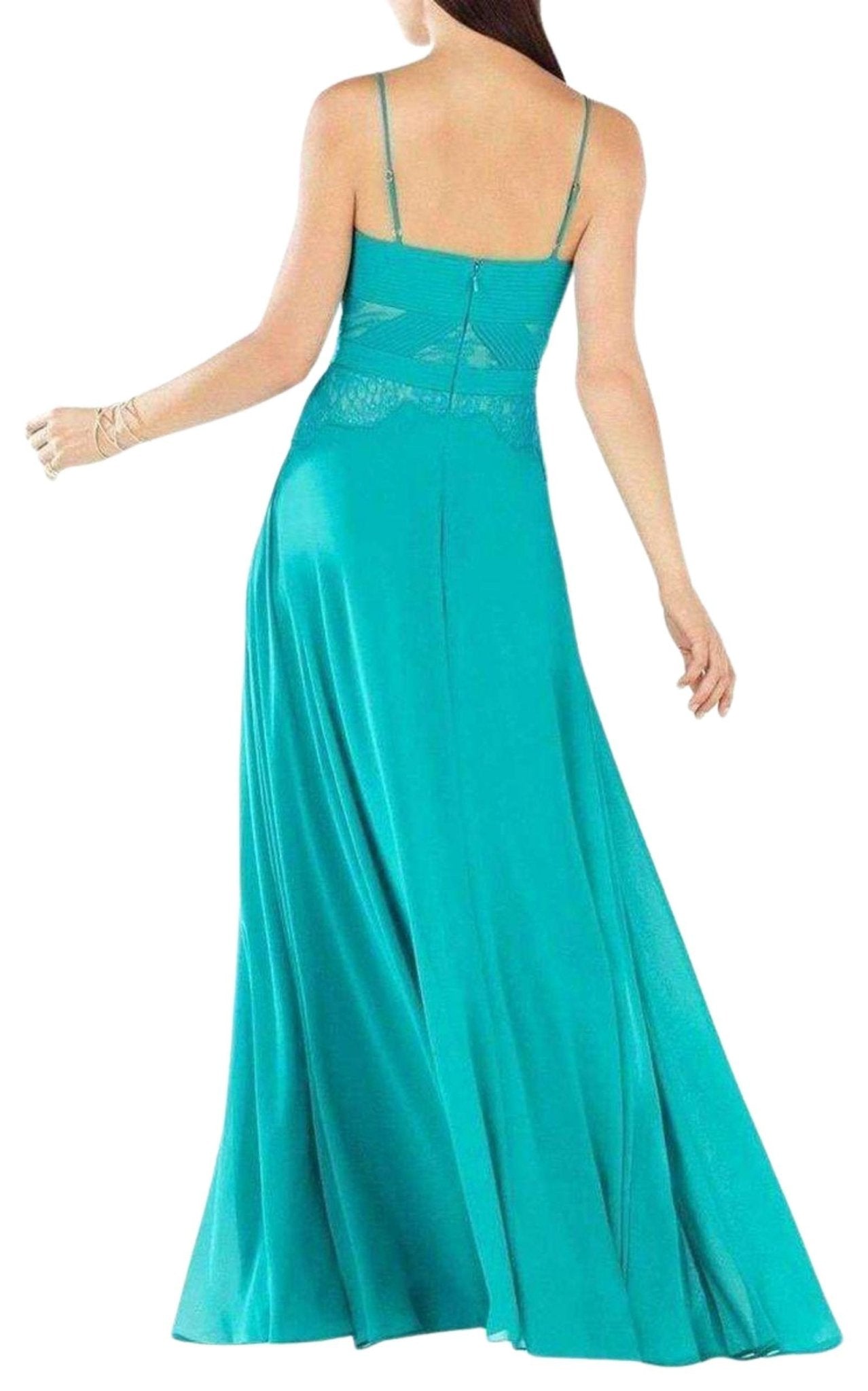 BCBGMAXAZRIA Antonea Lace Trim Pleated Gown - Runway Catalog