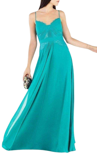 BCBGMAXAZRIA Antonea Lace Trim Pleated Gown - Runway Catalog