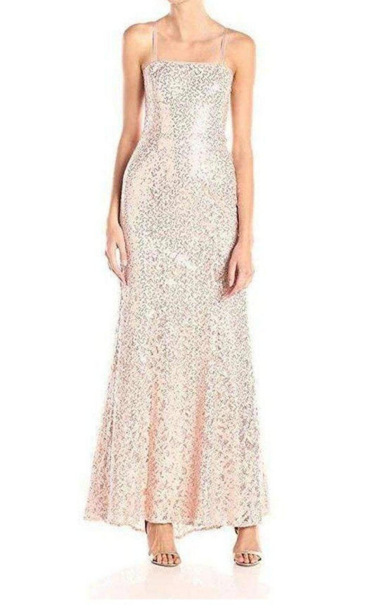 BCBGMAXAZRIA Applique Chiffon Sequinned Cutout Dress - Runway Catalog