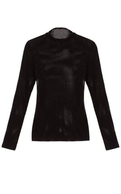 BCBGMAXAZRIA Ashlynd Mesh Turtleneck Top - Runway Catalog