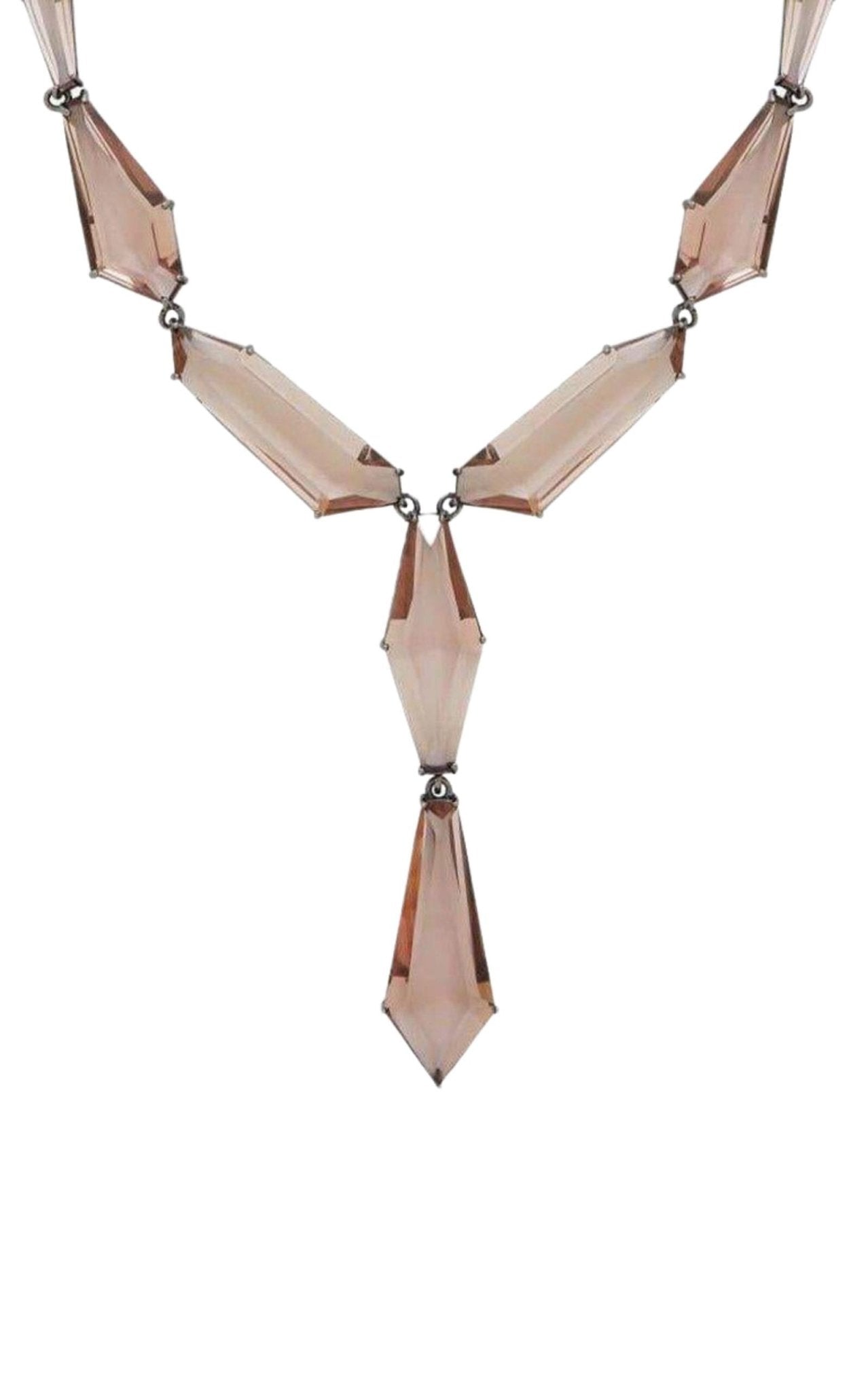 BCBGMAXAZRIA Asymmetric Stone Chain Necklace - Runway Catalog