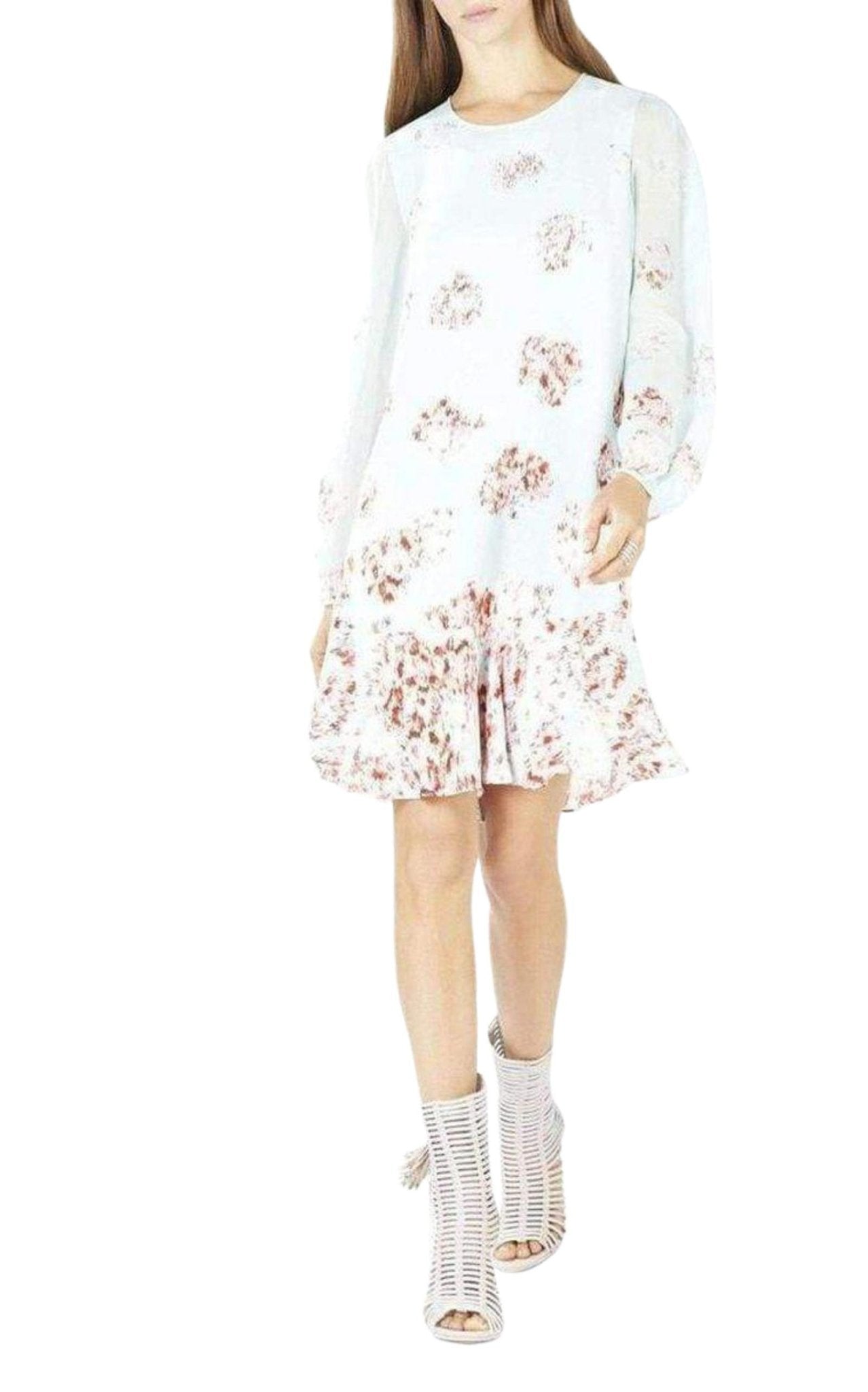 BCBGMAXAZRIA Bailee Long Sleeve Flounce Hem Dress - Runway Catalog