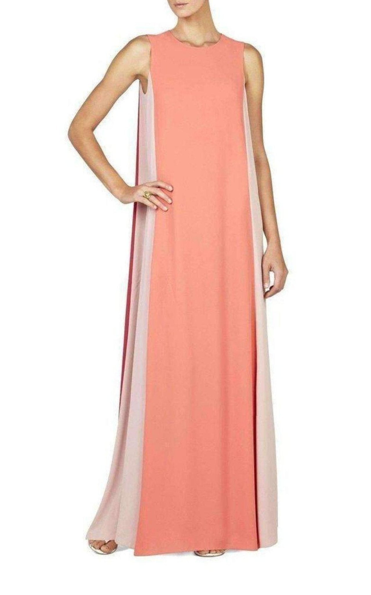 BCBGMAXAZRIA Bethanie Sleeveless Color - Blocked Maxi Dress - Runway Catalog