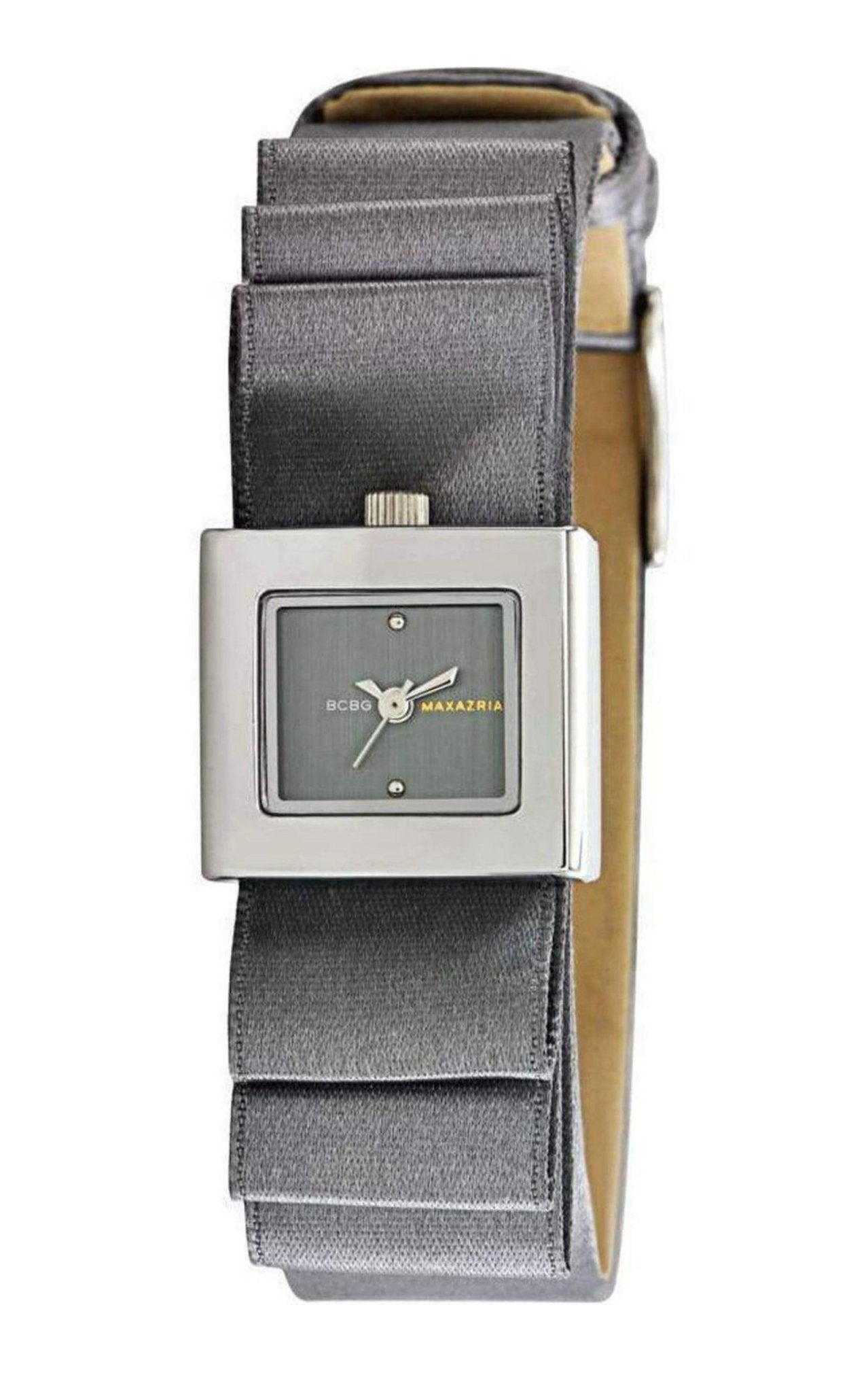 BCBGMAXAZRIA BG6344 with Grey Satin Leather Strap Watch - Runway Catalog