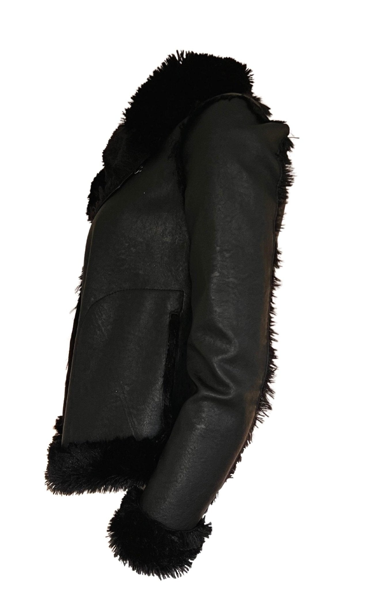 BCBGMAXAZRIA Black Faux Leather Jacket - Runway Catalog