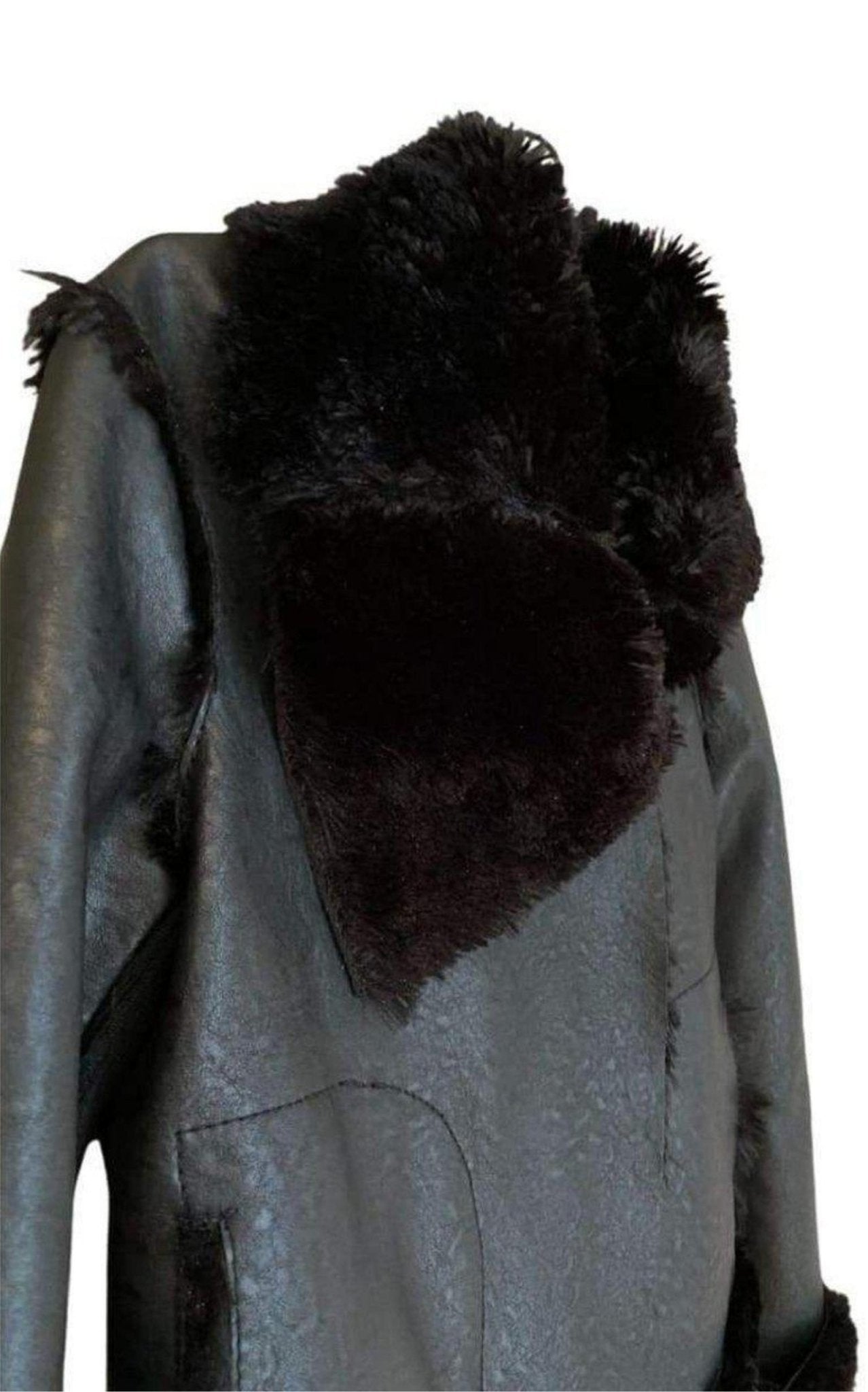 BCBGMAXAZRIA Black Faux Leather Jacket - Runway Catalog