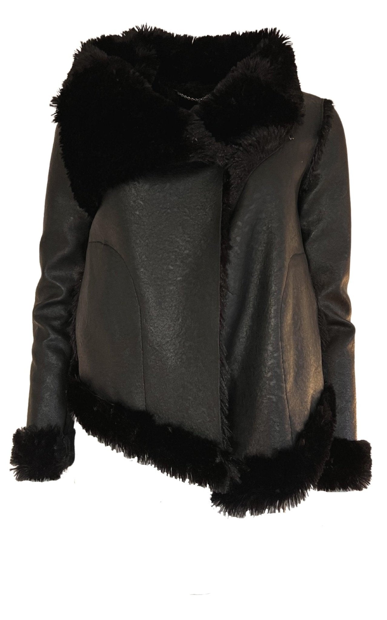 BCBGMAXAZRIA Black Faux Leather Jacket - Runway Catalog