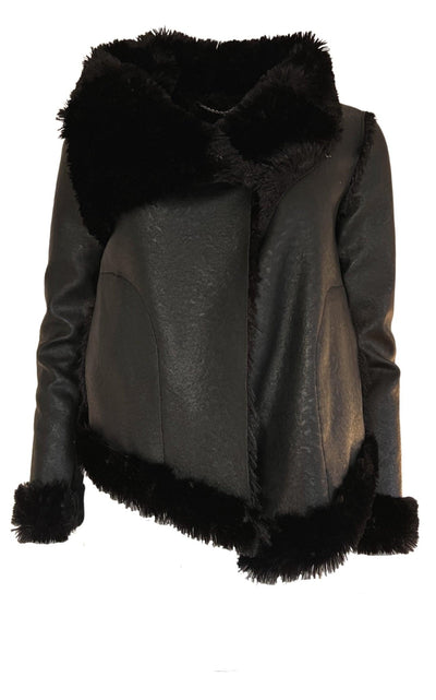 BCBGMAXAZRIA Black Faux Leather Jacket - Runway Catalog
