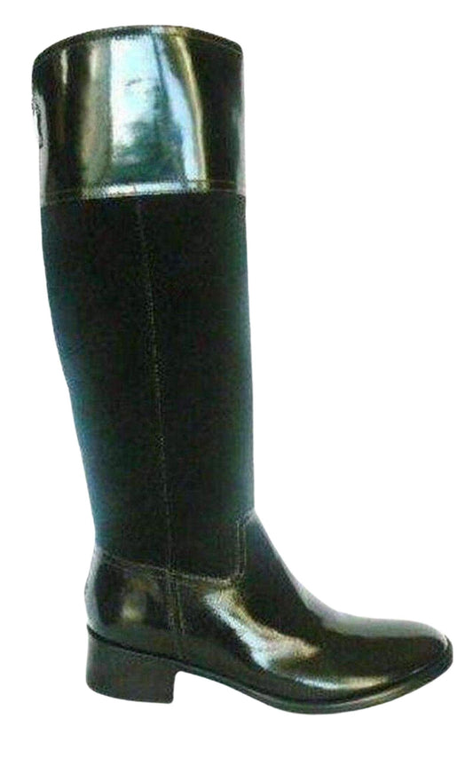 Black Leather Knee High Lorraine Boots BCBGMAXAZRIA