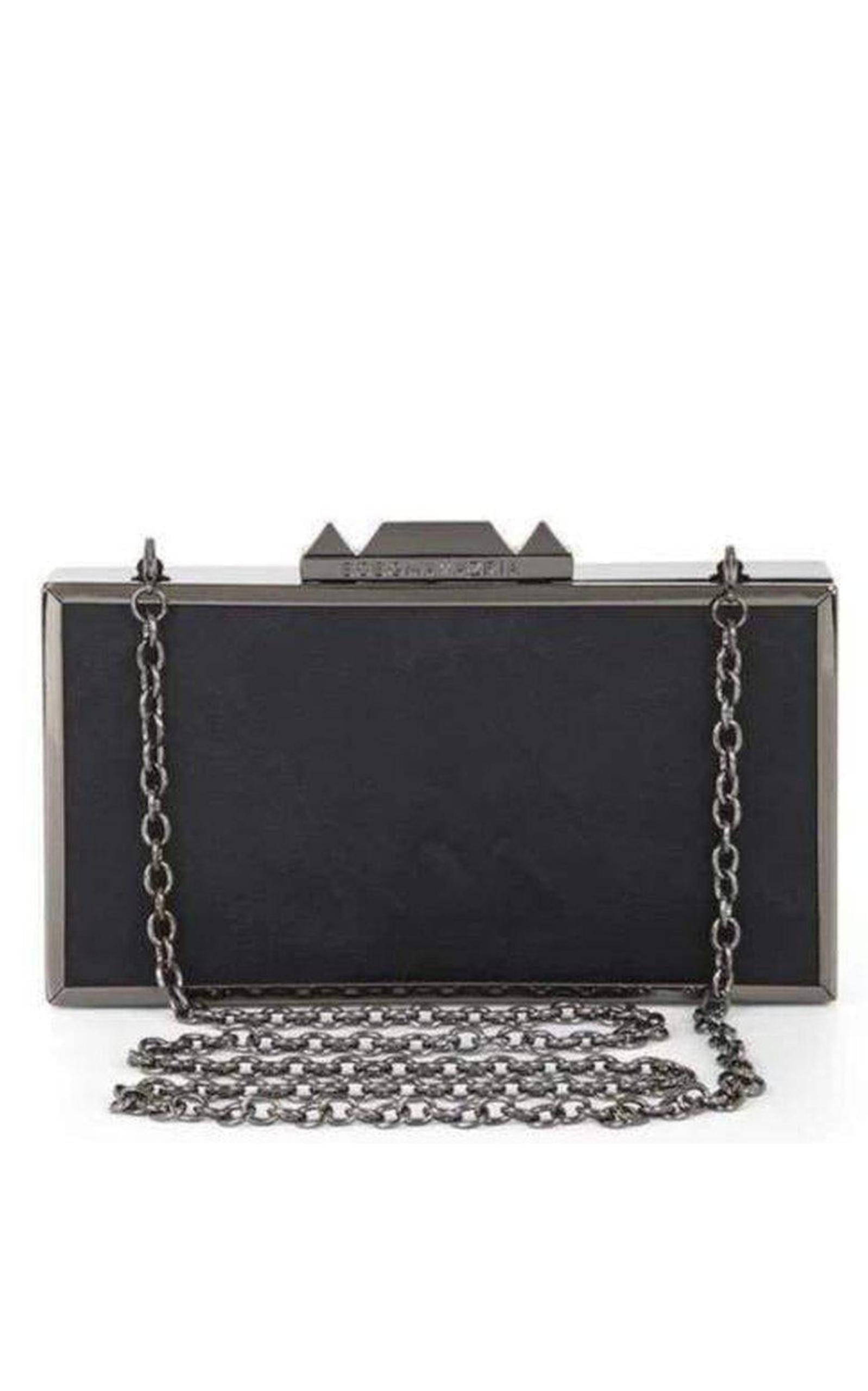 BCBGmaxazria black outlet leather clutch