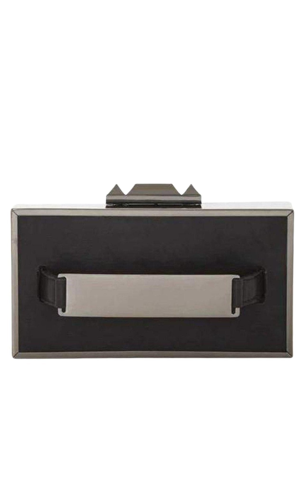 BCBGMAXAZRIA Black Sadie Box Clutch with Side Handle - Runway Catalog