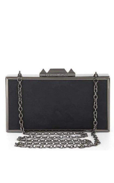 BCBGMAXAZRIA Black Sadie Box Clutch with Side Handle - Runway Catalog