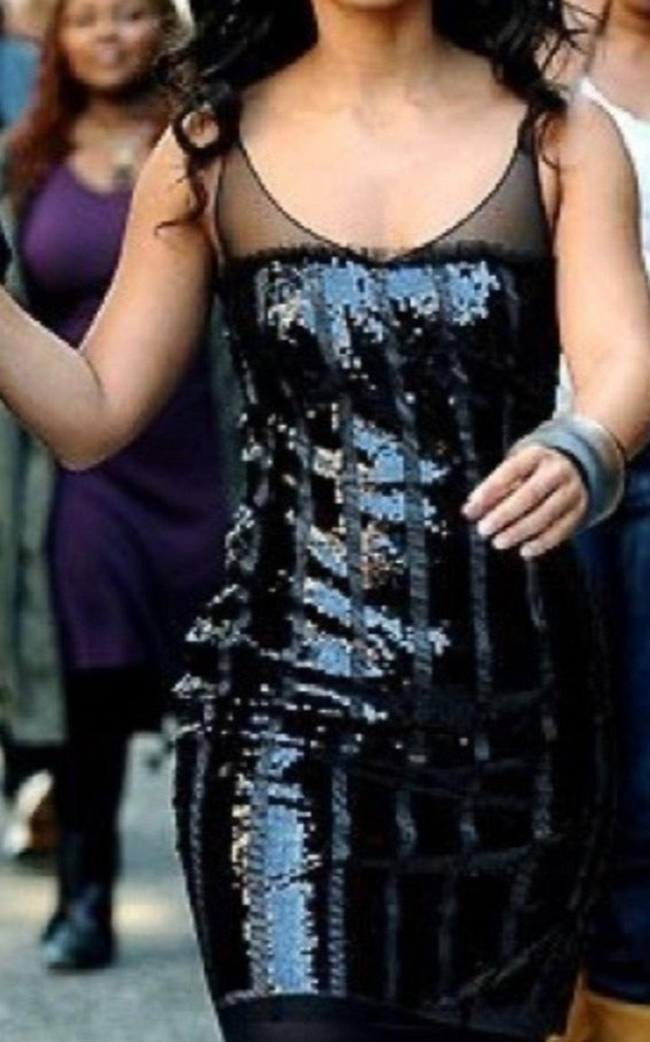 BCBGMAXAZRIA Black Sequence Mini Dress - Runway Catalog