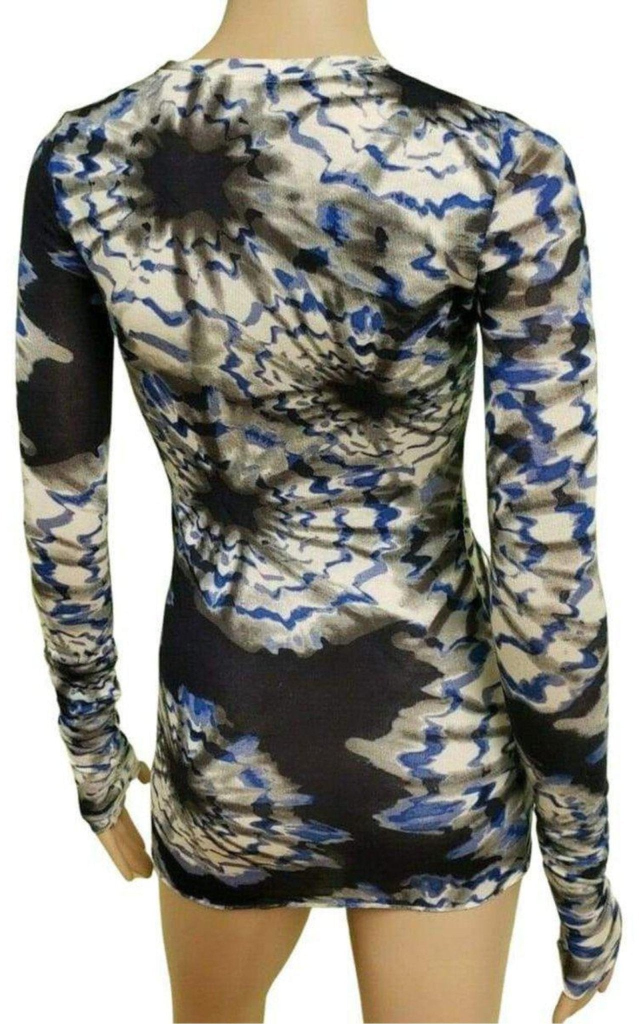 BCBGMAXAZRIA Blue Combo Knit Top - Runway Catalog