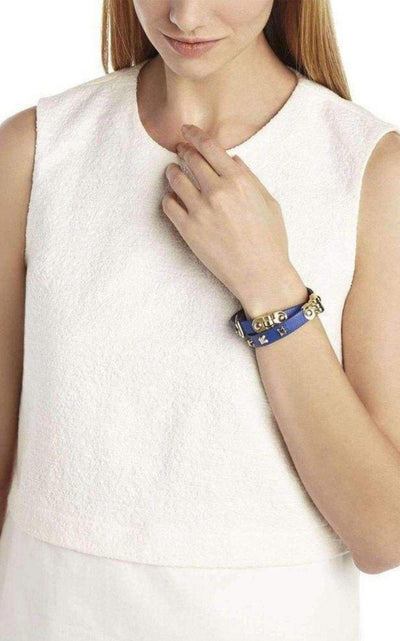 BCBGMAXAZRIA Blue Hinged Wrap Bracelet - Runway Catalog