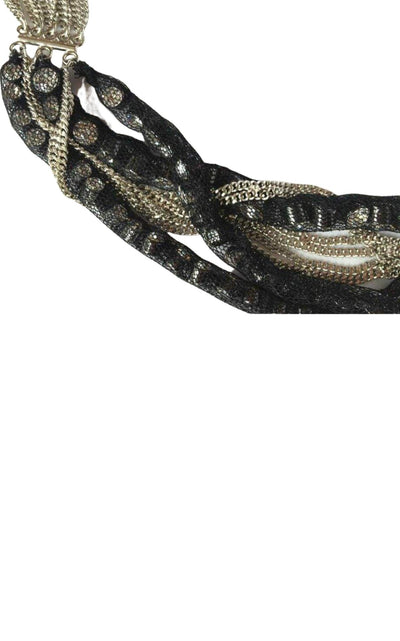 BCBGMAXAZRIA Braided Silver Multiple Chain Necklace - Runway Catalog