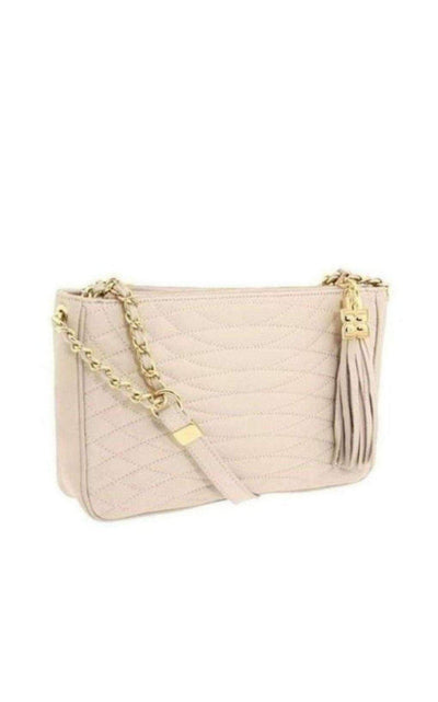 BCBGMAXAZRIA Bridget Beige Quilted Faux Leather Shoulder Bag - Runway Catalog