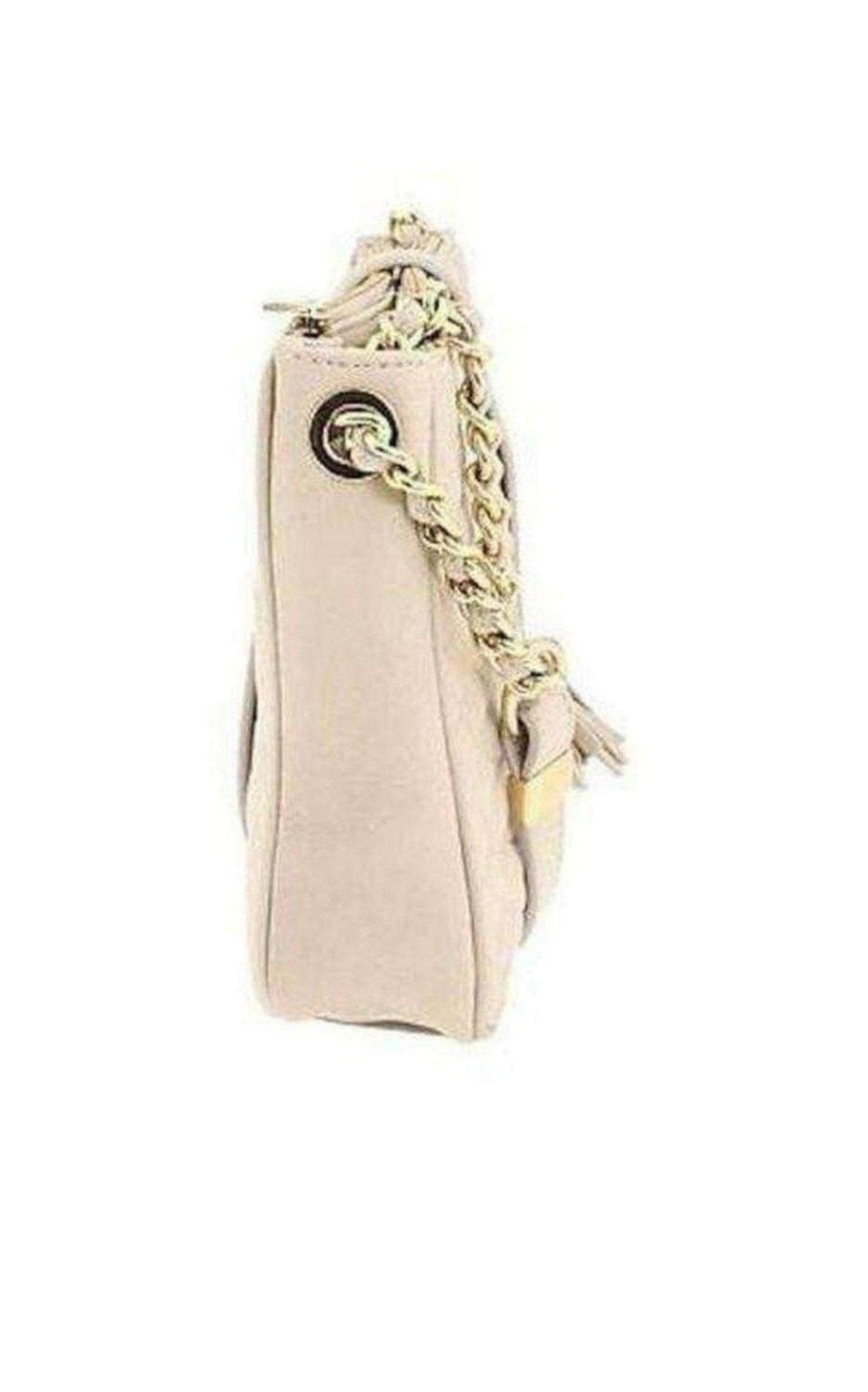 BCBGMAXAZRIA Bridget Beige Quilted Faux Leather Shoulder Bag - Runway Catalog