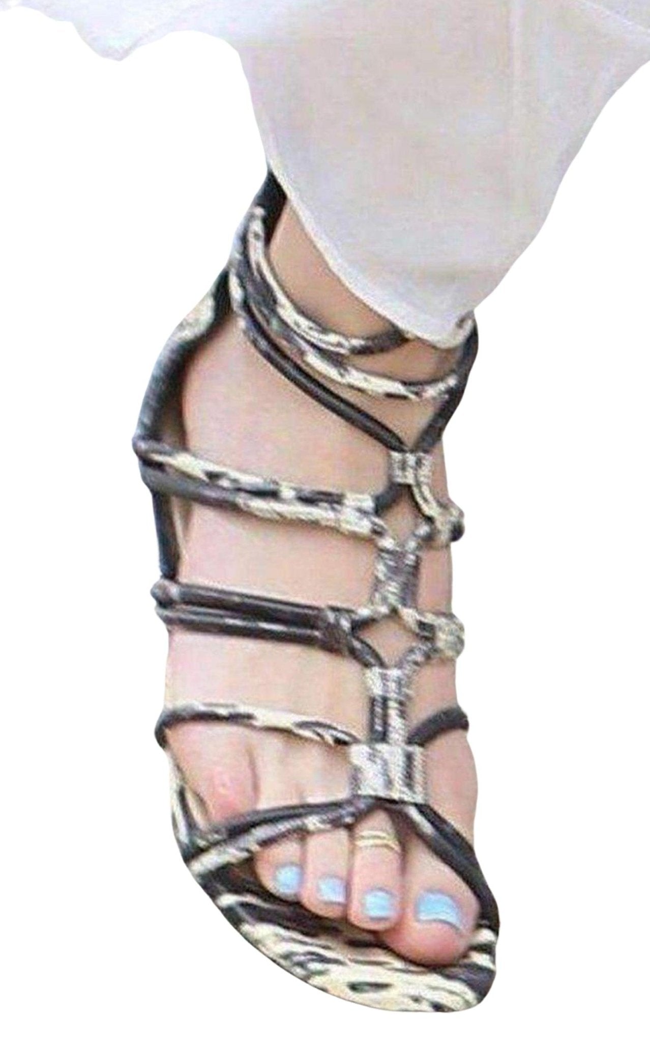 BCBGMAXAZRIA Brixton Leather Gladiator Sandals - Runway Catalog