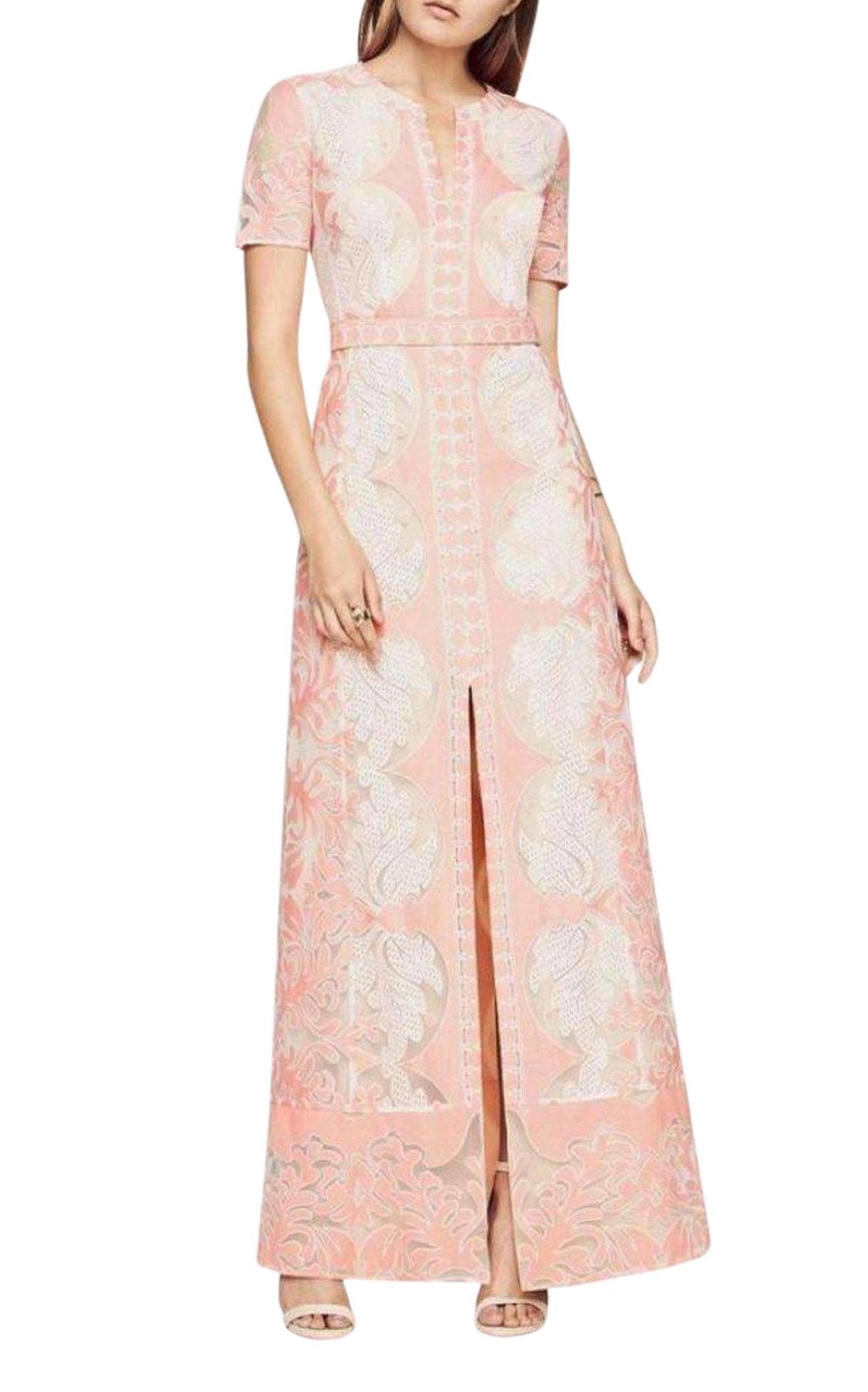 BCBGMAXAZRIA Cailean Short Sleeve Lace Dress - Runway Catalog