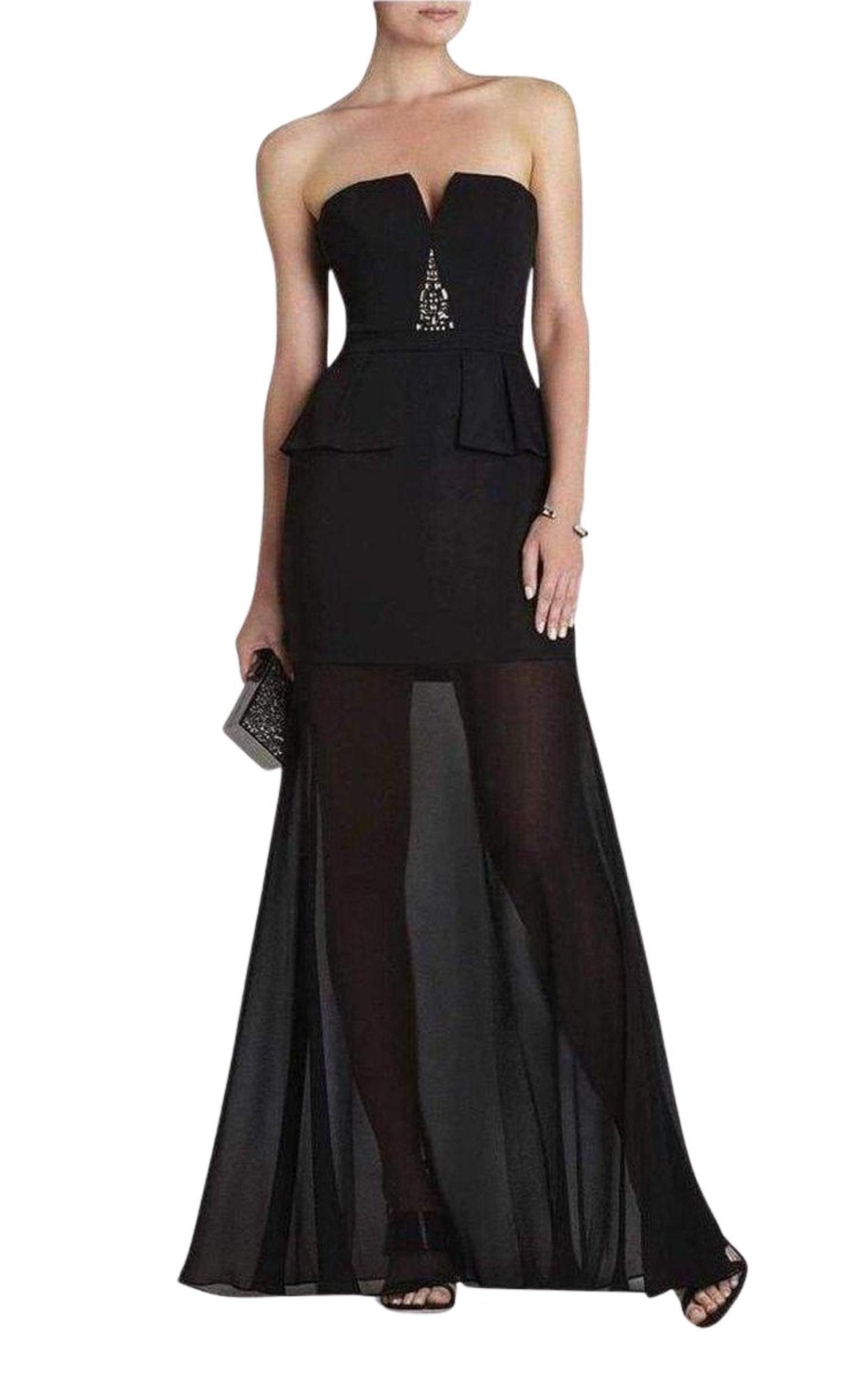 BCBGMAXAZRIA Caitlyn Strapless Embellished Bodice Dress - Runway Catalog