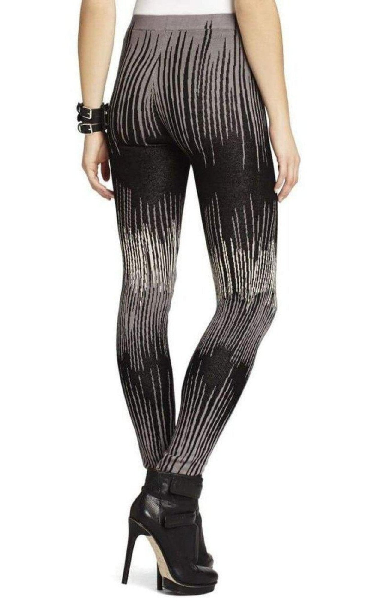 BCBGMAXAZRIA Cameron Electric Strokes Jacquard Silk Blend Legging - Runway Catalog