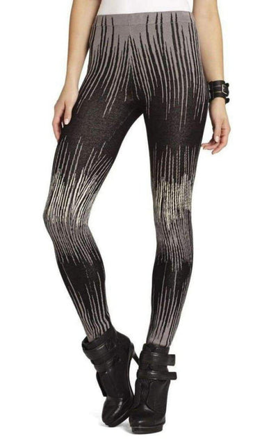 BCBGMAXAZRIA Cameron Electric Strokes Jacquard Silk Blend Legging - Runway Catalog