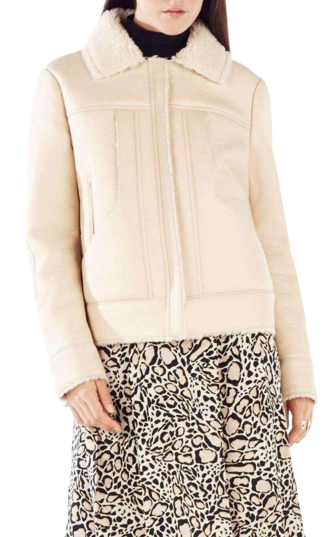 BCBGMAXAZRIA Carlton Faux Leather Aviator Jacket - Runway Catalog