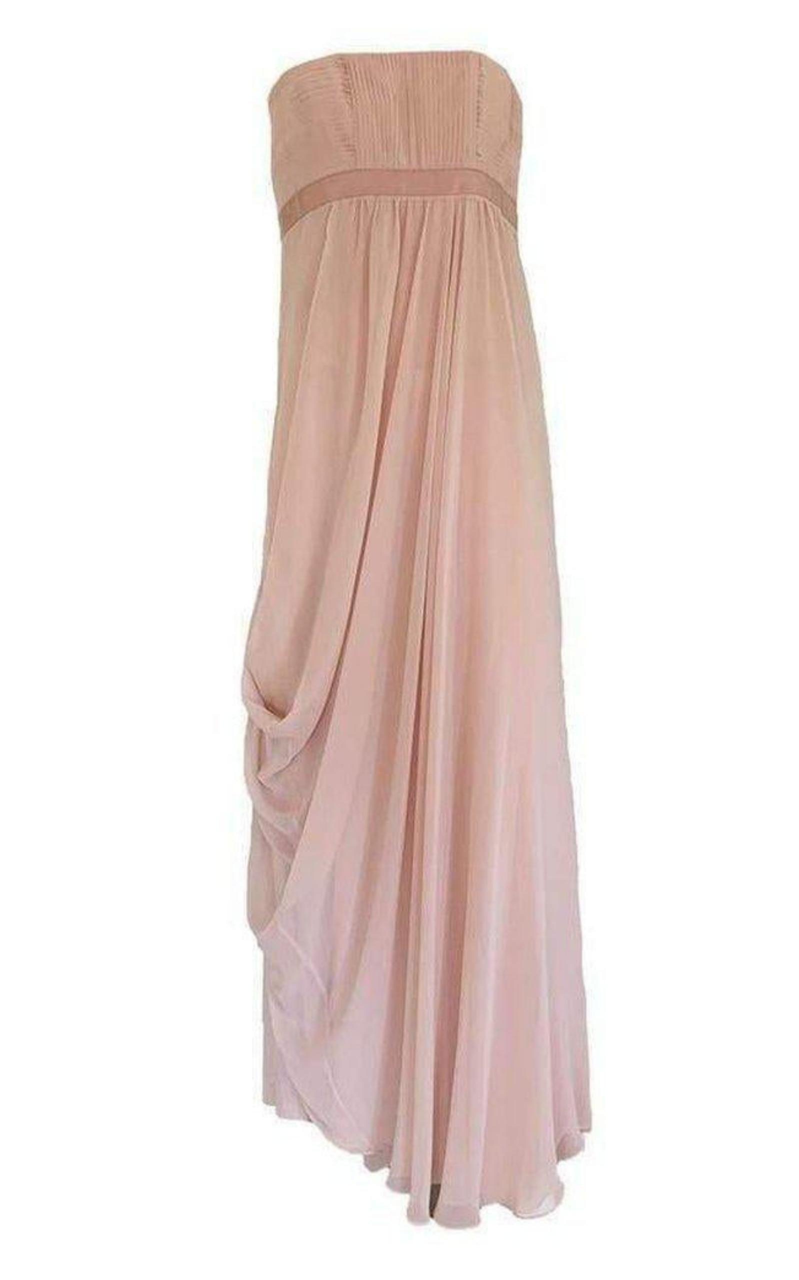 Cascade Bare Pink Strapless Gown BCBGMAXAZRIA