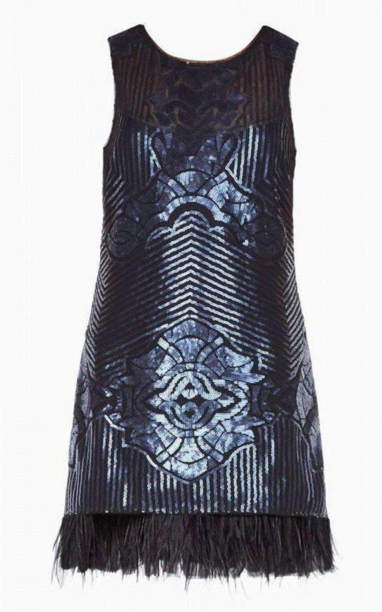 BCBGMAXAZRIA Caterina Sequin Feather Dress - Runway Catalog