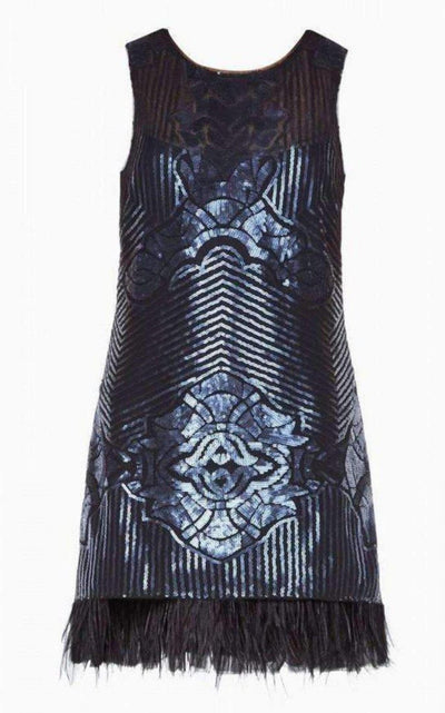 BCBGMAXAZRIA Caterina Sequin Feather Dress - Runway Catalog
