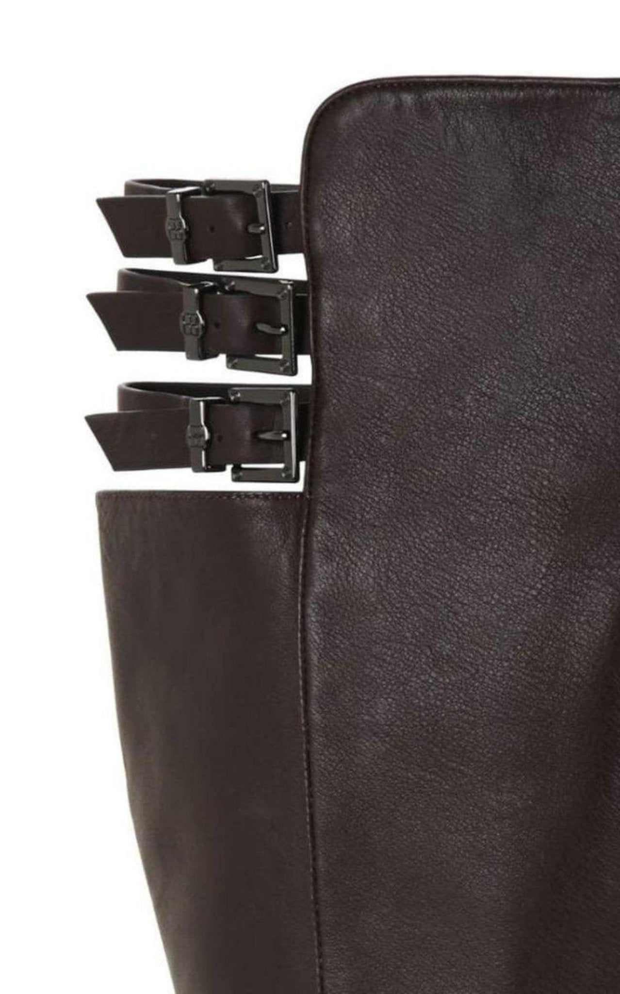 BCBGMAXAZRIA Central Brown Leather Riding Boots - Runway Catalog