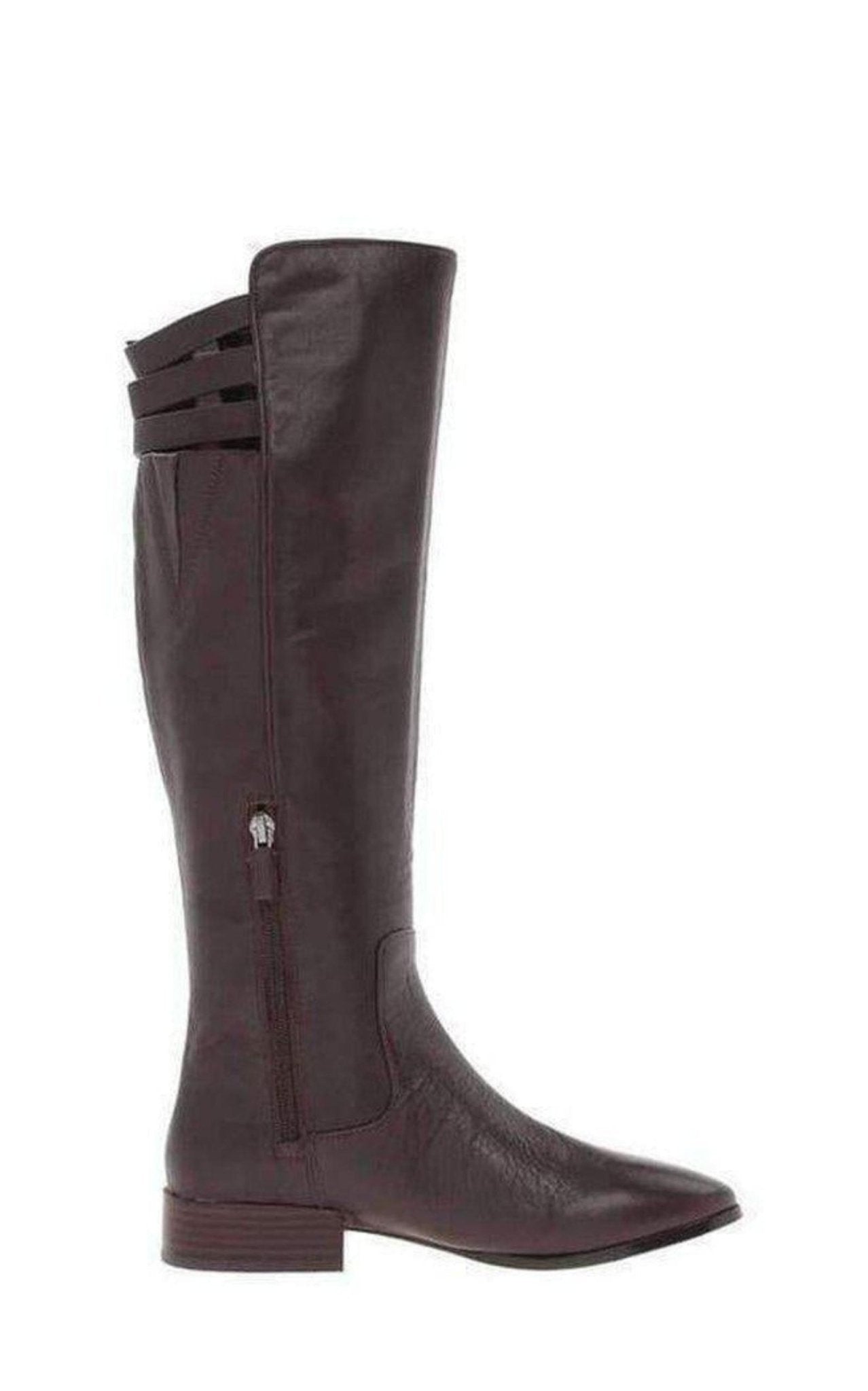 BCBGMAXAZRIA Central Brown Leather Riding Boots - Runway Catalog