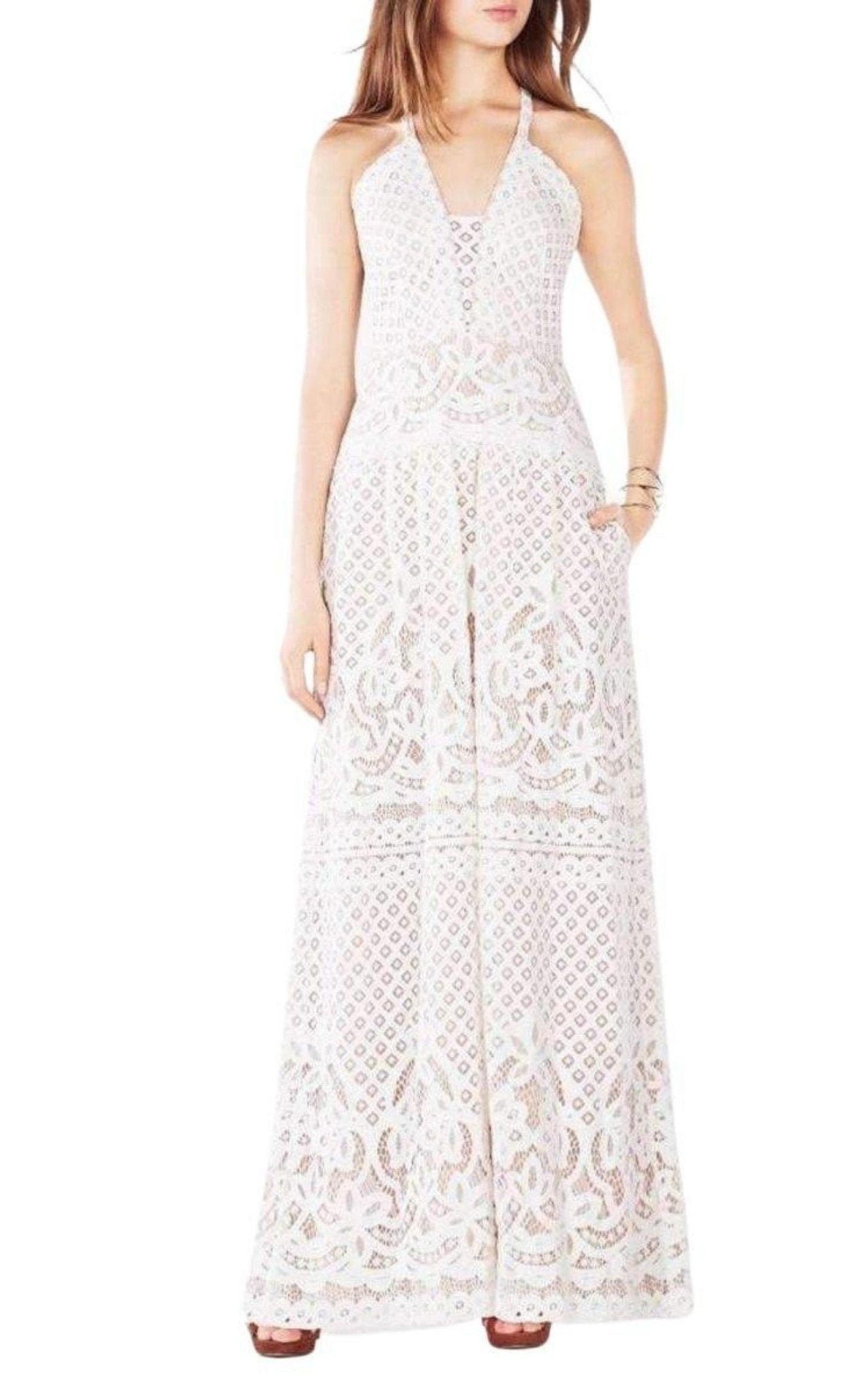 BCBGMAXAZRIA Christel Floral Lace Gown - Runway Catalog