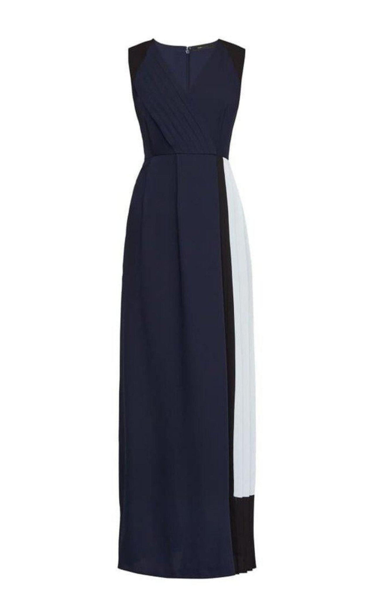 BCBGMAXAZRIA Colorblocked Faux Wrap Jumpsuit - Runway Catalog