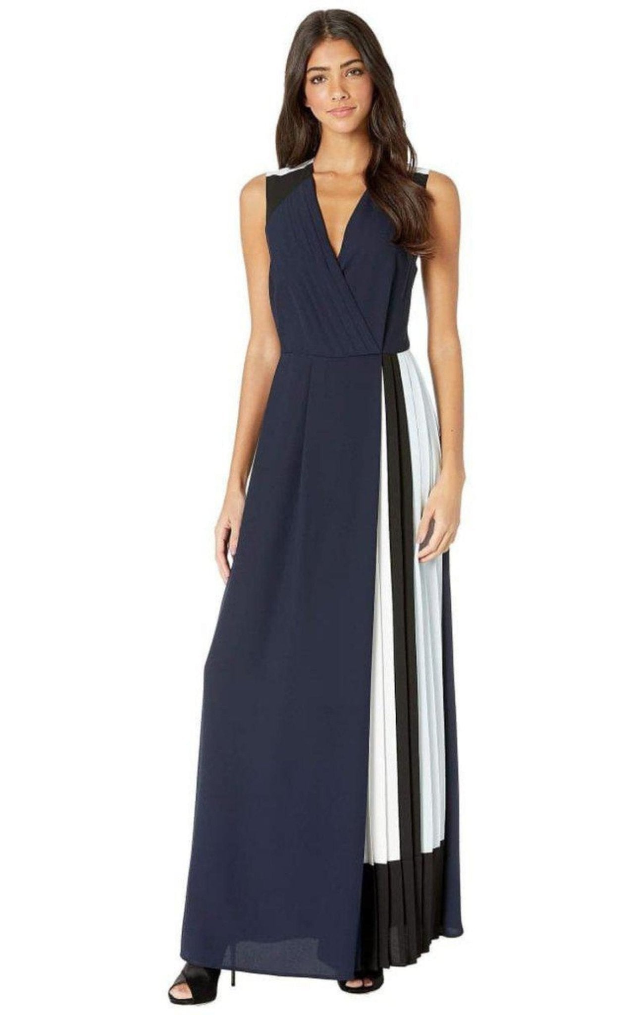 BCBGMAXAZRIA Colorblocked Faux Wrap Jumpsuit - Runway Catalog