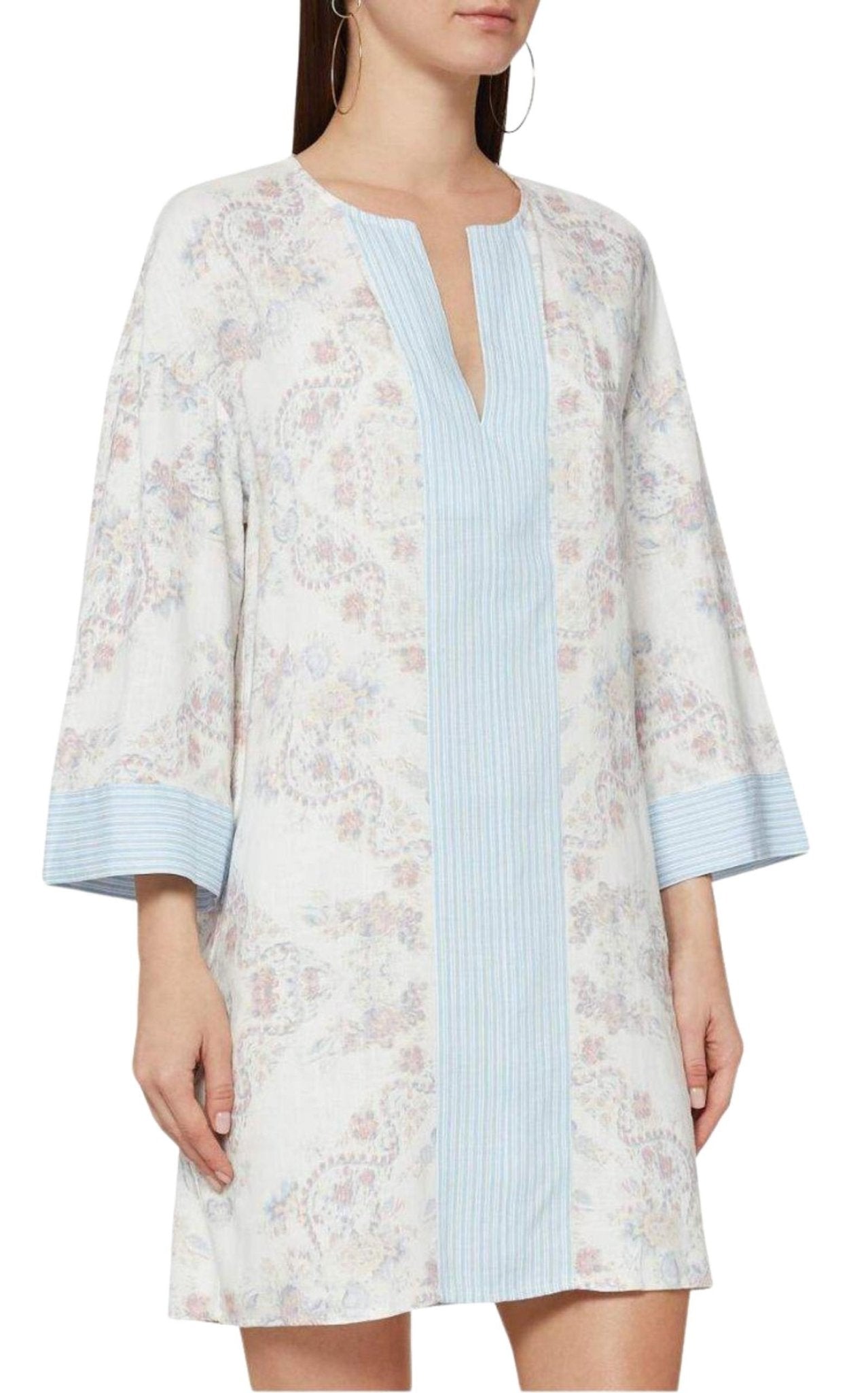 BCBGMAXAZRIA Contrast Trim Floral Print Tunic Dress - Runway Catalog