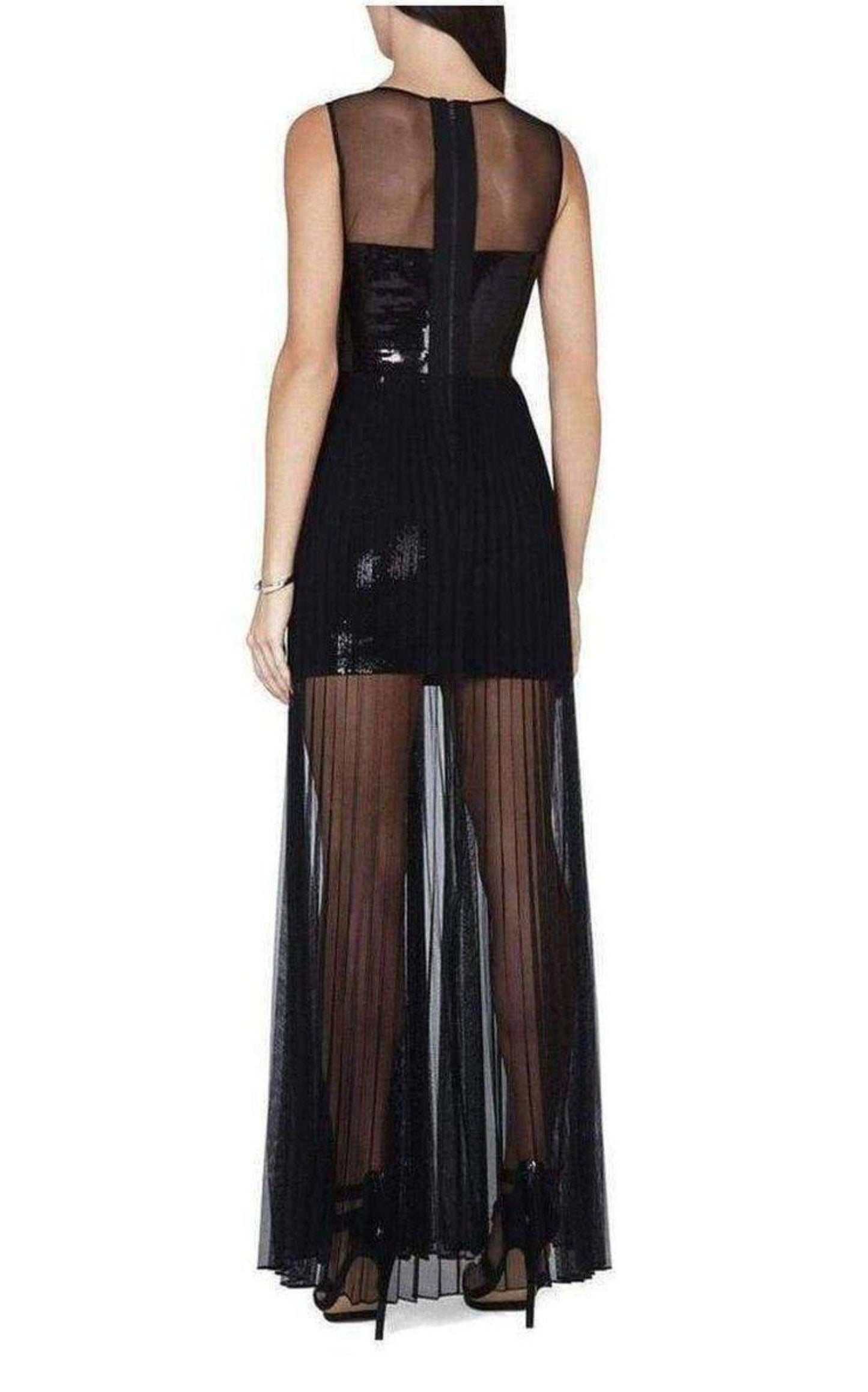 Cynthia Sequinned Detail Pleated Gown BCBGMAXAZRIA